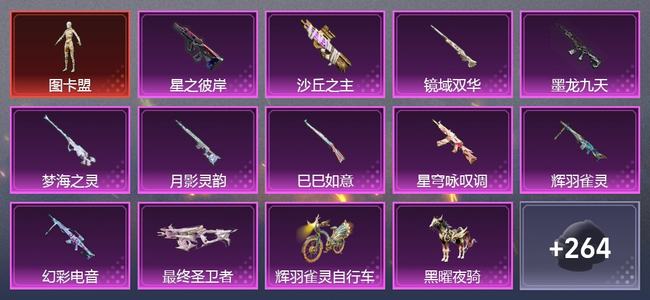 和平精英【苹果版】5载具 28升级枪 16粉装 0尾迹 223套装 0热力 0印记