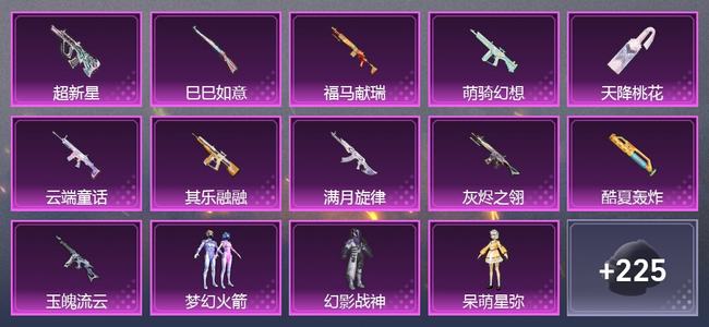 和平精英【苹果版】0载具 11升级枪 5粉装 0尾迹 94套装 42946热力 3印记