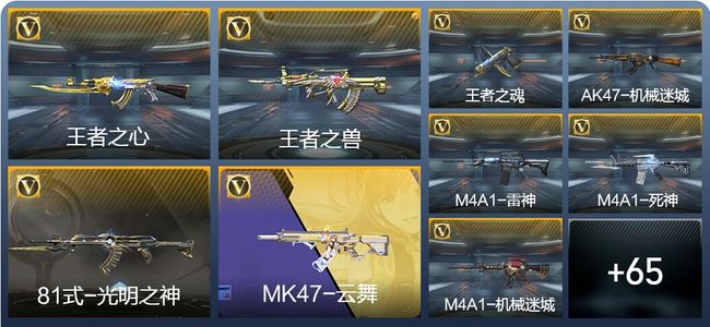 穿越火线：枪战王者4王者武器 74英雄武器 1英雄角色 80万化 枪王S