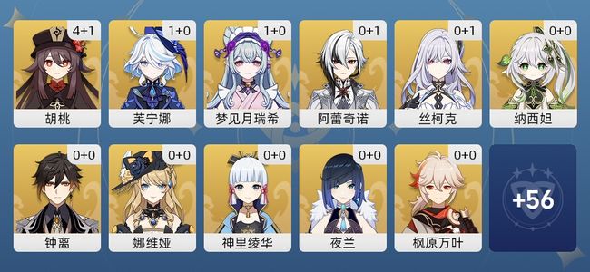 原神46黄 36角色黄 10武器黄 23五星角色 10五星武器 女主 60级
