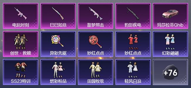 和平精英1载具 4升级枪 1粉装 120枪皮 113套装 皇冠