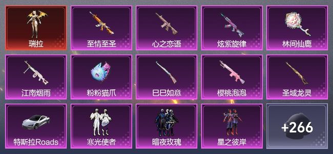 和平精英2载具 10升级枪 14粉装 254枪皮 177套装 星钻