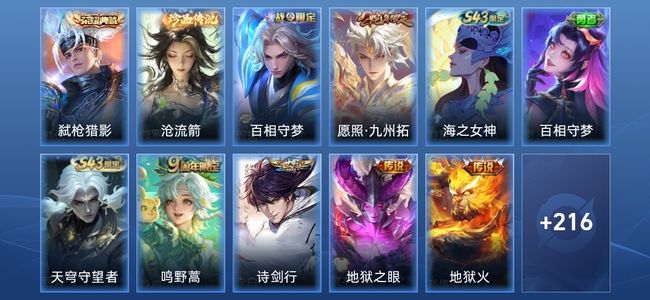 王者荣耀1典藏 3星传说 5传说 67史诗 228皮肤 永恒钻石II
