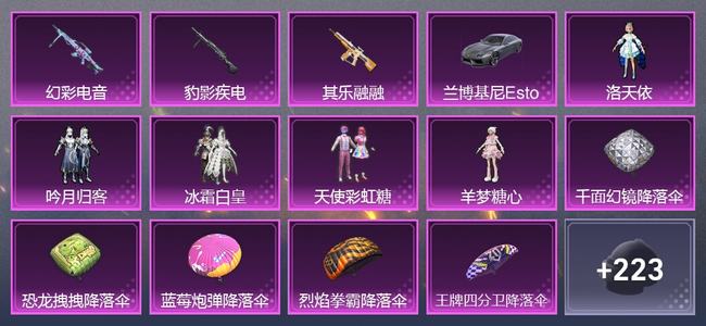 和平精英【苹果版】1载具 3升级枪 5粉装 1尾迹 143套装 50394热力 5印记