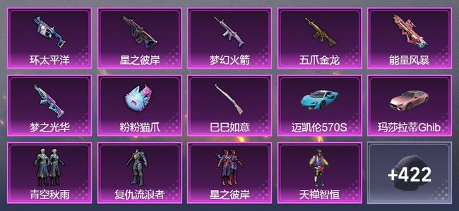 和平精英2载具 8升级枪 16粉装 227套装 109352热力 19印记