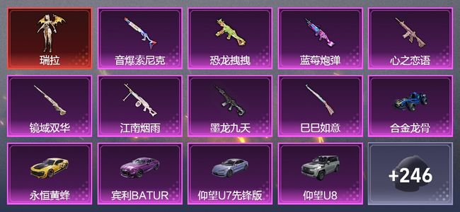 和平精英7载具 9升级枪 4粉装 5飞行器 116套装 69941热力 15印记