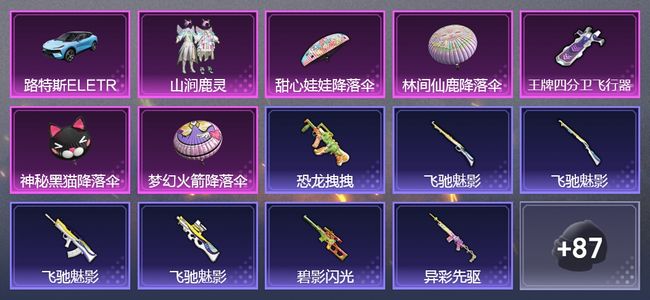 和平精英1载具 1粉装 1飞行器 52套装 20502热力 4印记