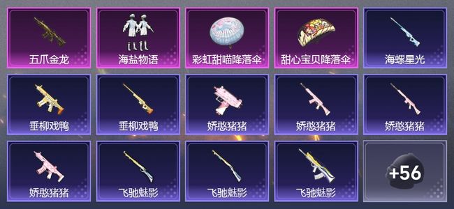 和平精英1升级枪 1粉装 37套装 13674热力 5印记