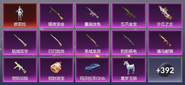 和平精英3载具 11升级枪 20粉装 9尾迹 231套装 103634热力 20印记