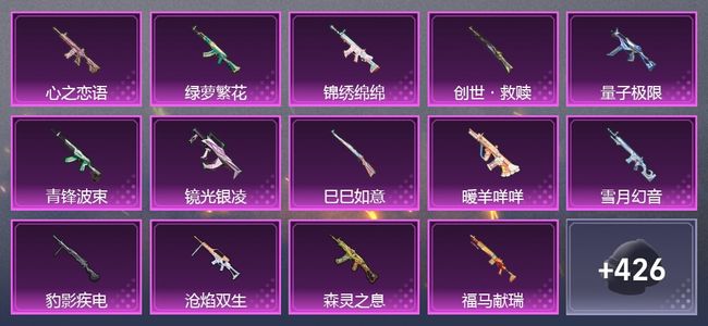 和平精英1载具 14升级枪 13粉装 9尾迹 248套装 10,1189热力 13印记