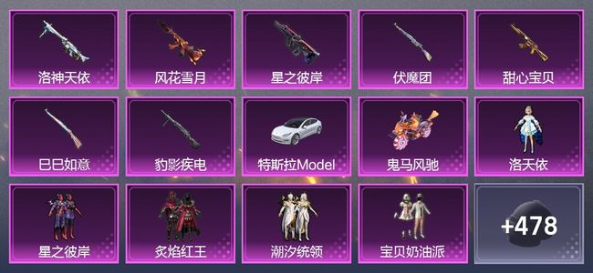 和平精英2载具 7升级枪 10粉装 1尾迹 275套装 12,2949热力 33印记