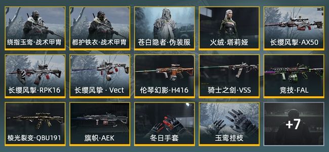 暗区突围库存价值展示中 3手套 6近战武器 4金套装 8金枪皮 信誉5级 大师