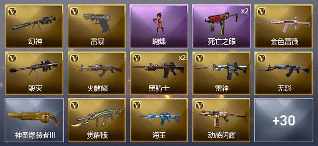 穿越火线（CF）46V武器 1V角色 17皮肤 可排位 枪王