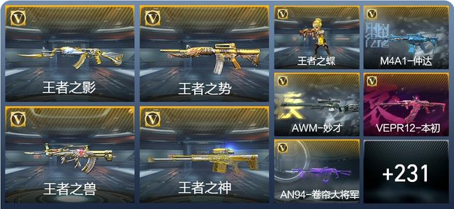 穿越火线：枪战王者V7 20王者武器 240英雄武器 6英雄角色 366万化 枪圣