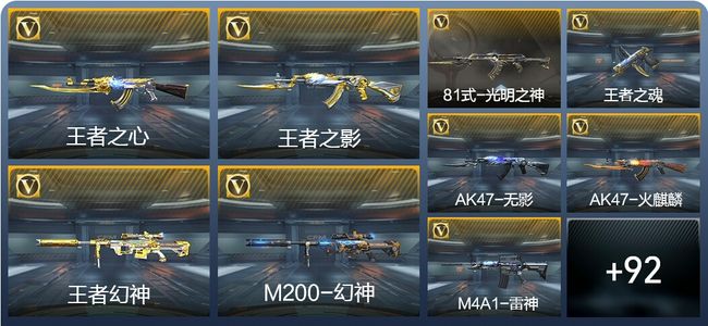 穿越火线：枪战王者V5 4王者武器 105英雄武器 2英雄角色 189万化 枪王SSS