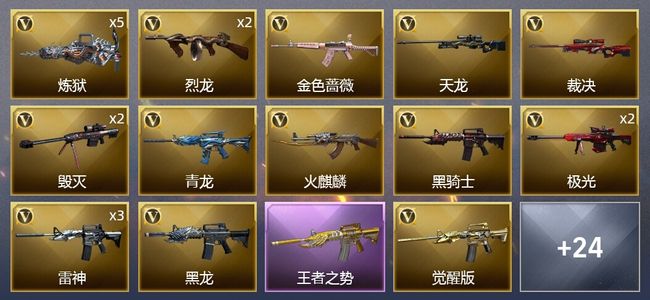 穿越火线（CF）3王者武器 1炫金武器 50V武器 19皮肤 可排位 宗师