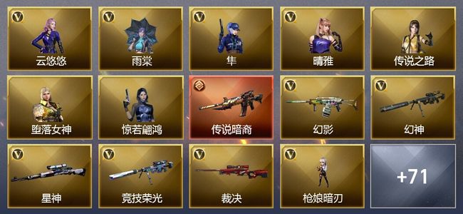 穿越火线（CF）1传说武器 3王者武器 76V武器 5V角色 40皮肤 可排位 枪王