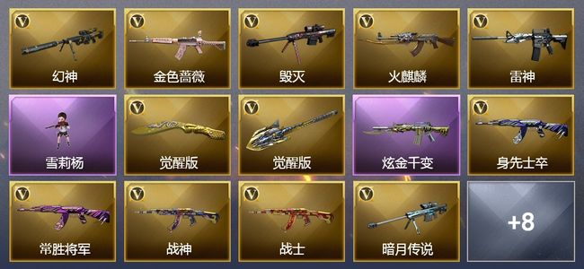 穿越火线（CF）1炫金武器 21V武器 8皮肤 可排位 专家