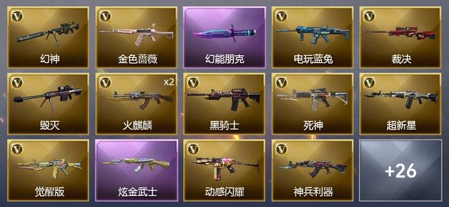 穿越火线（CF）1炫金武器 30V武器 15皮肤 可排位 精英