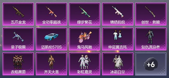 和平精英【苹果版】2载具 10升级枪 10套装 16印记
