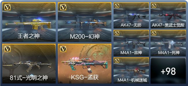 穿越火线：枪战王者V3 3王者武器 107英雄武器 2英雄角色 193万化 大师SS