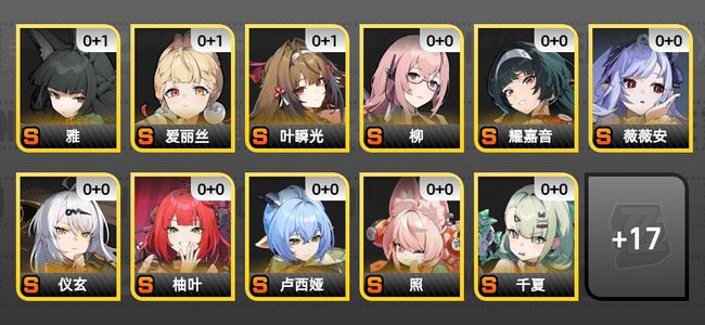 绝区零28黄 21角色黄 16S角色 7S音擎 4S邦布 男主 59