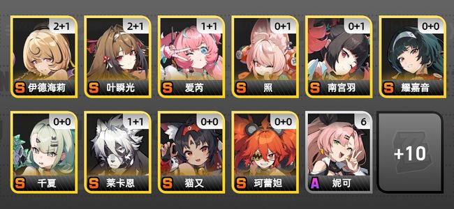 绝区零24黄 16角色黄 10S角色 8S音擎 3S邦布 女主 56