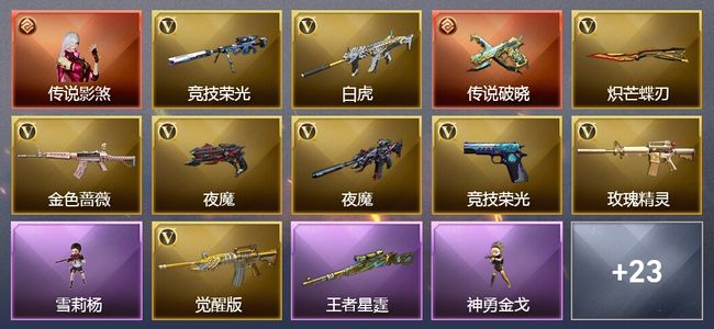 穿越火线（CF）1传说角色 1传说武器 2王者武器 70V武器 4V角色 3皮肤 可排位 新锐
