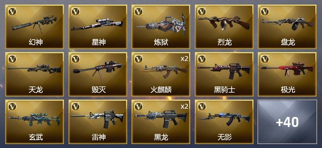 穿越火线（CF）1王者武器 3炫金武器 56V武器 1V角色 27皮肤 可排位 传奇