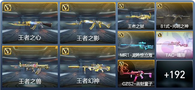 穿越火线：枪战王者V7 12王者武器 217英雄武器 1英雄角色 320万化 枪皇