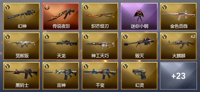 穿越火线（CF）1传说武器 1王者武器 41V武器 7皮肤 可排位 新锐