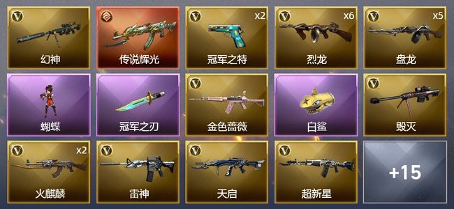 穿越火线（CF）1传说武器 1王者武器 30V武器 14皮肤 可排位 枪王