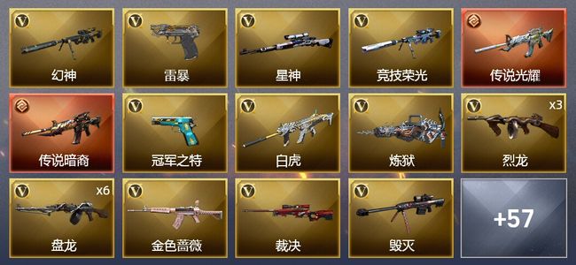 穿越火线（CF）2传说武器 6王者武器 2炫金武器 75V武器 4V角色 24皮肤 可排位 枪王