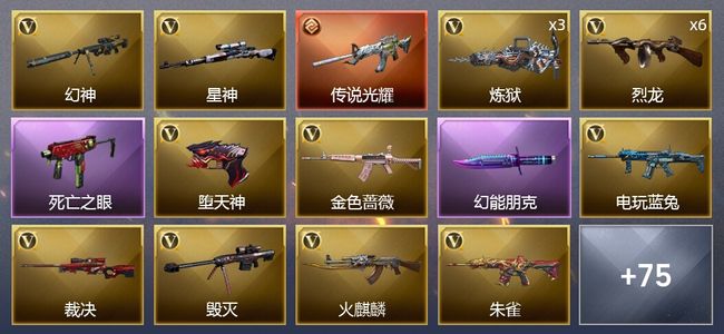 穿越火线（CF）1传说武器 99V武器 2V角色 26皮肤 可排位 传奇