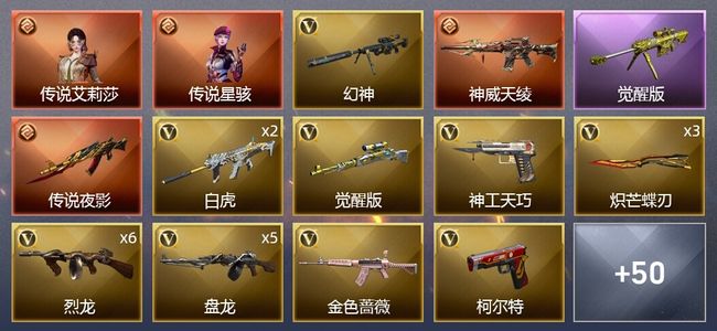 穿越火线（CF）2传说角色 2传说武器 6王者武器 2炫金武器 47V武器 3V角色 12皮肤 可排位 宗师