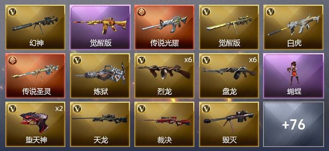 穿越火线（CF）2传说武器 2王者武器 129V武器 3V角色 24皮肤 可排位 新锐