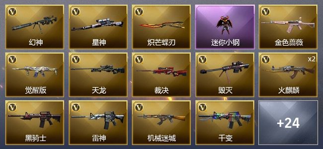 穿越火线（CF）33V武器 1V角色 11皮肤 可排位 传奇