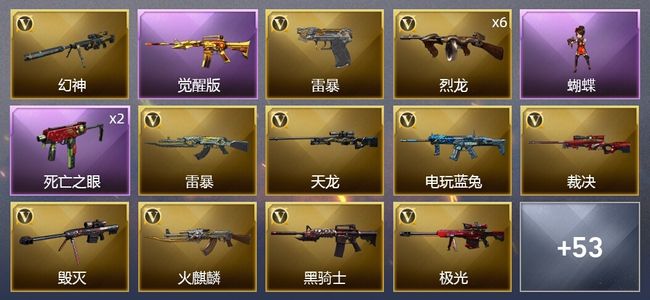 穿越火线（CF）2王者武器 4炫金武器 103V武器 4V角色 24皮肤 可排位 传奇