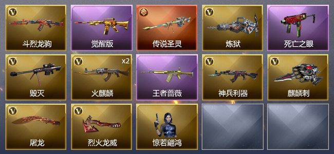 穿越火线（CF）1传说武器 2王者武器 10V武器 4皮肤 可排位 大师