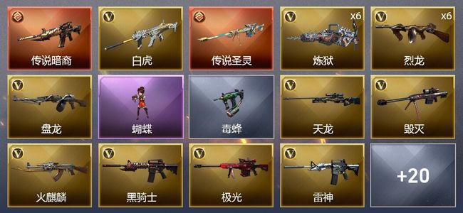 穿越火线（CF）2传说武器 2王者武器 2炫金武器 48V武器 7皮肤 可排位 新锐