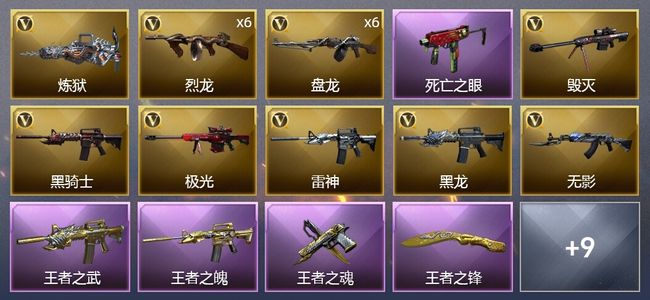 穿越火线（CF）4王者武器 34V武器 1V角色 9皮肤 可排位 新锐