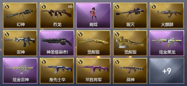 穿越火线（CF）2炫金武器 26V武器 8皮肤 可排位 专家