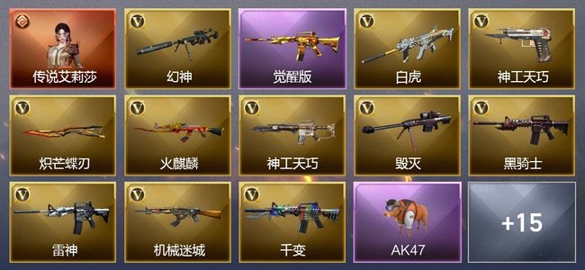 穿越火线（CF）1传说角色 1王者武器 38V武器 2V角色 6皮肤 可排位 新锐