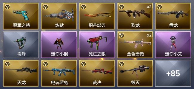 穿越火线（CF）4王者武器 4炫金武器 76V武器 6V角色 17皮肤 可排位 枪王