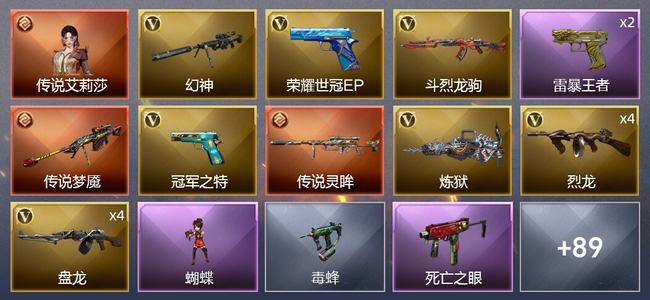 穿越火线（CF）1传说角色 2传说武器 4王者武器 98V武器 6V角色 38皮肤 可排位 新锐