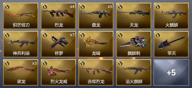 穿越火线（CF）0传说角色 1传说武器 0王者武器 0炫金武器 27V武器 2V角色 2皮肤 传奇