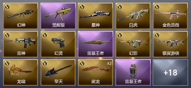 穿越火线（CF）0传说角色 0传说武器 4王者武器 0炫金武器 25V武器 3V角色 5皮肤 无