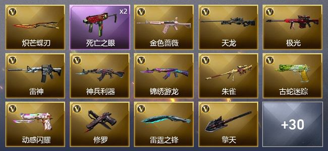穿越火线（CF）0传说角色 0传说武器 1王者武器 0炫金武器 25V武器 4V角色 23皮肤 专家