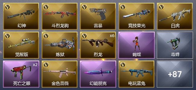 穿越火线（CF）1王者武器 82V武器 10V角色 28皮肤 可排位 传奇