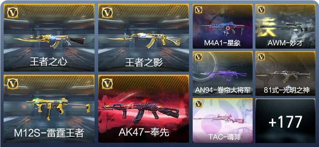 穿越火线：枪战王者15王者武器 186英雄武器 4英雄角色 208万化 枪王SSS